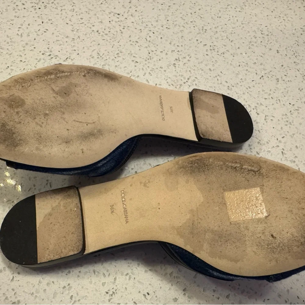 Dolce & Gabbana Blue Embellished Women's Slides - Picture 4 of 4